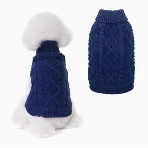 Knitted sweaters for dogs, high neck, classic braided knitted coat for dogs 🐶❄️